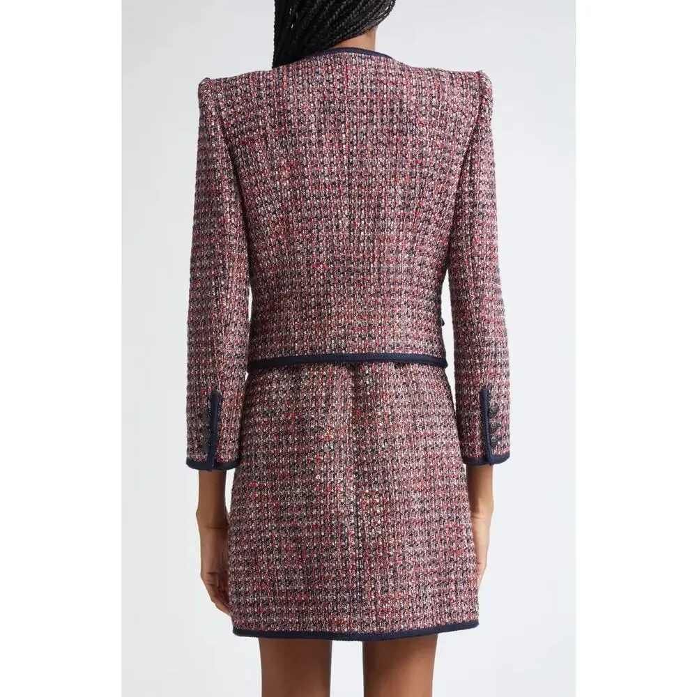 VERONICA BEARD Ceres Metallic Cotton Blend Tweed Jacket - Picture 5 of 11